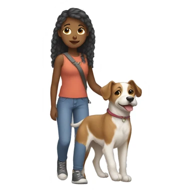 girl carrying dog sticker