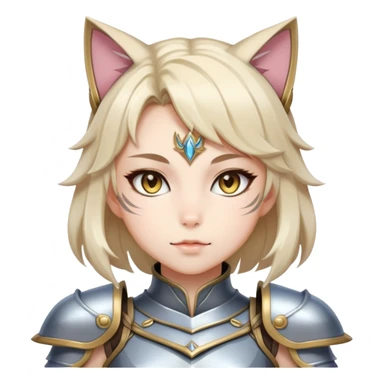 catgirl in fantasy armor, elegant, anime style sticker