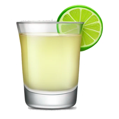 shot of tequila with a lime wedge on the rim sticker