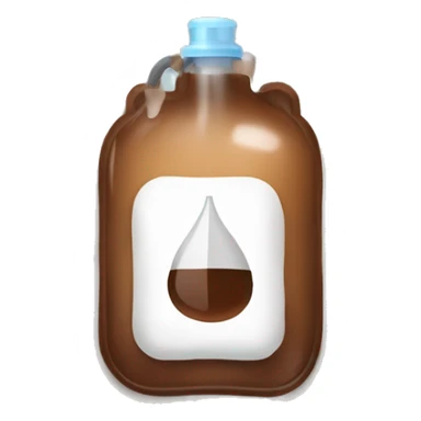 An IV bag filled with brown liquid. sticker