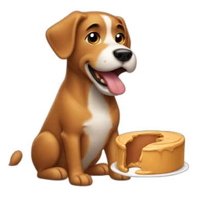 dog eating peanut butter sticker