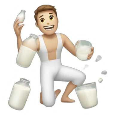 person juggling milk bottles sticker