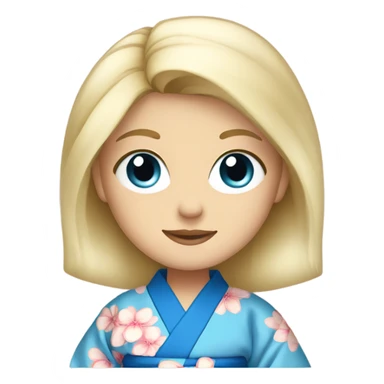 Blonde with blue eyes in kimono sticker