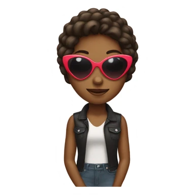 Girl wearing heart sunglasses  sticker