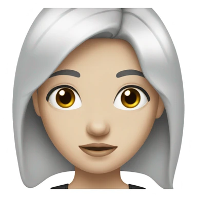 pale girl with black hair and black eyes sticker