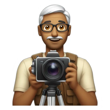  a indian man with cinema camera sticker