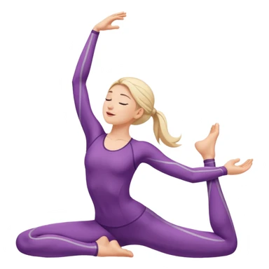 person stretching with graceful lines around sticker