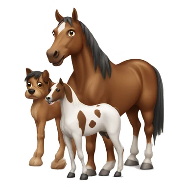Brown horse with dog sticker