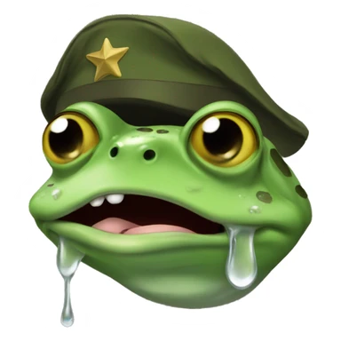 military frog crying sticker