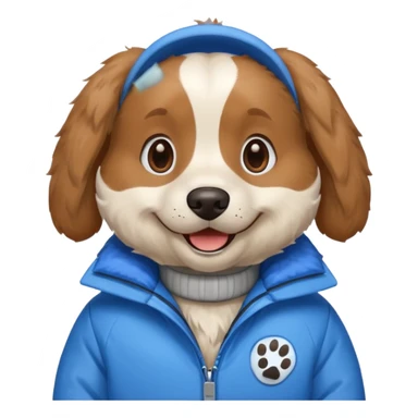 dog in winter outfit sticker