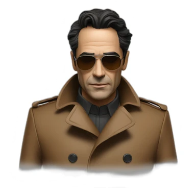Ben Chaplin futuristic brown trench coat sticker