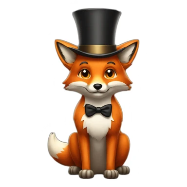 Fox with a tophat sticker