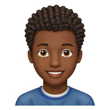 Une homme de 17 ans il a la peau noir foncé , des lèvres pulpeuses  . Il a un taper bouclé  mais que au dessus car les cheveux ont un taper et des contours  sticker