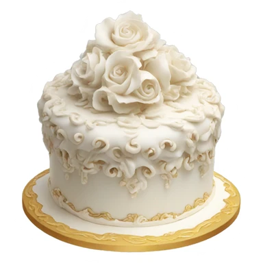 highly detailed white rococo cake sticker
