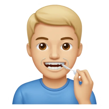 usar hilo dental en los dientes/ floss your teeth  sticker