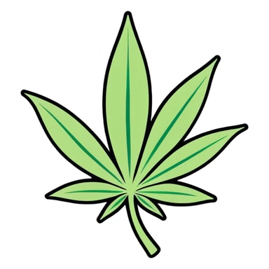 cartoon style marijuana joint sticker