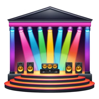 concert stage with colorful lights and speakers sticker