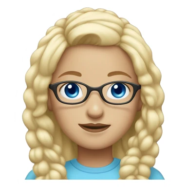 Blonde girl with blue eyes and glasses￼ sticker