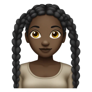 Darkskin girl with mascara and black braids  sticker