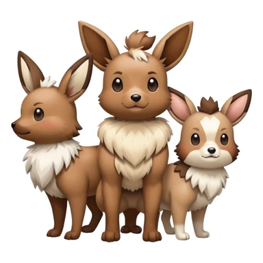  Buneary-Eevee-Rockruff Full body sticker