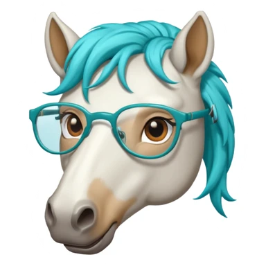 whitehorse head with turquoise hair and glasses sticker