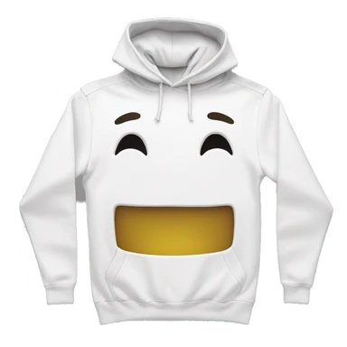 White color pullover hoodie no person sticker