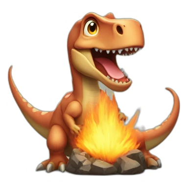 Dinosaure with hearth arround him sticker