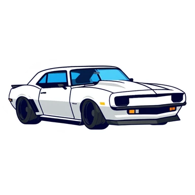 red minimalist Chevrolet Camaro sports car sticker
