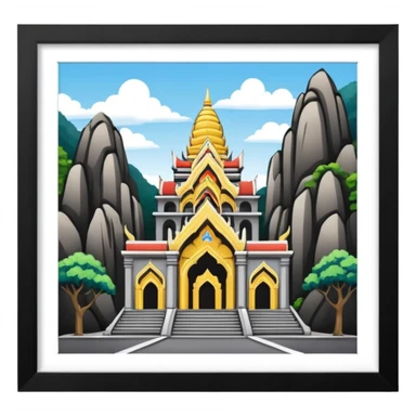 Batu caves sans le cadre noir sticker