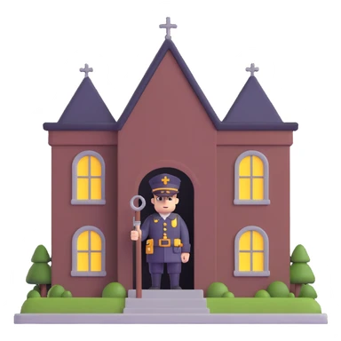 night watchman guarding building sticker