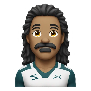 white athlete with a mustache and a mullet yelling  sticker