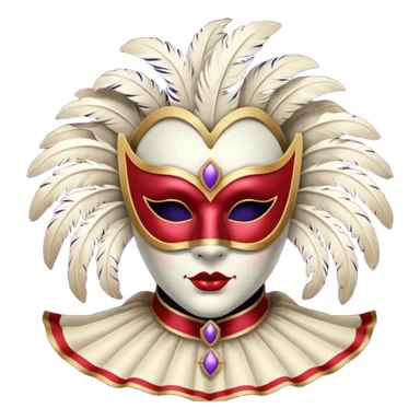circus masked performer portrait, head and shoulders only, elegant carnival mask, dramatic costume collar, mysterious expression, 3D cartoon, mobile game icon style, clean background, no text, no watermark sticker