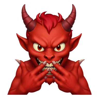 Devious Demon rubbing his hands together ￼ sticker