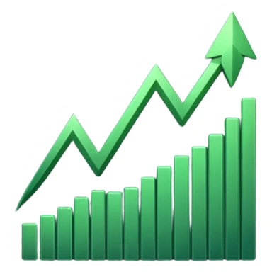 dark green growth graph sticker