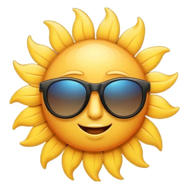 cool sun with sunglasses sticker