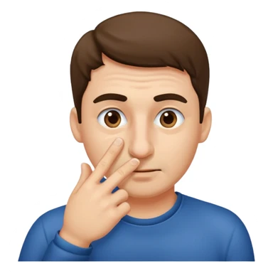 Guy swipping nose with his finger sticker