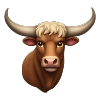 Horned bull sticker