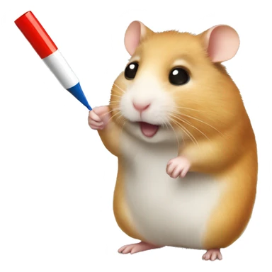 hamster with marker board sticker