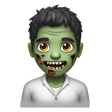 boy zombie with dark hair and white shirt sticker