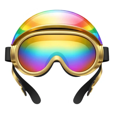 gold simulation rainbow visor goggles sticker