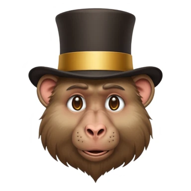 baboon with top hat  sticker