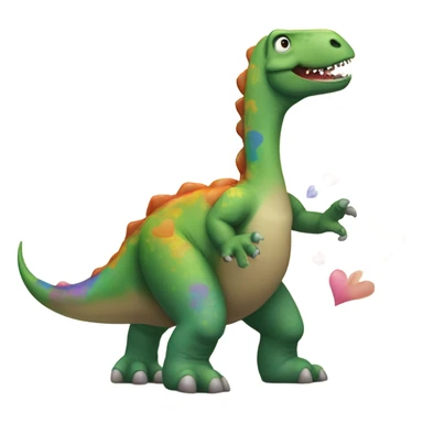 Dinosaur with hearts dancing  sticker