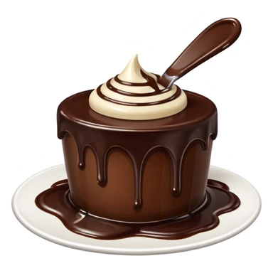 hot fudge, simple, appetizing, chocolate sauce with a glossy look sticker