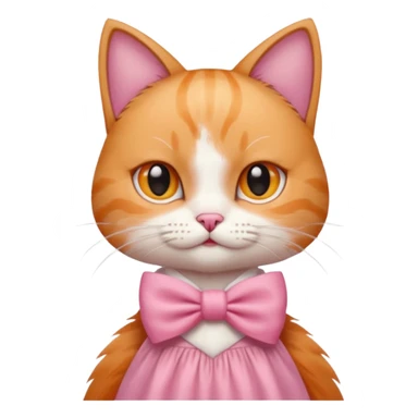 ی کاغذ دست گربه ای که پاپیون صورتی رو سرشه و لباس صورتی تنشه و گربه نارنجی سفید باشه sticker