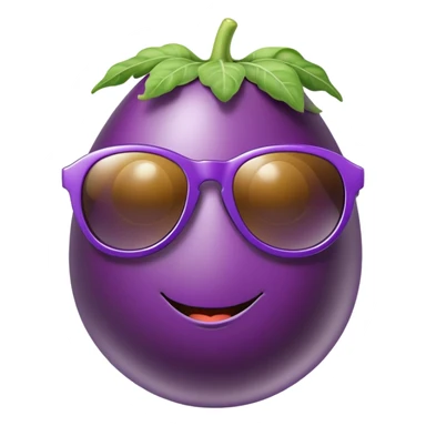 Egg plant wearing sunglasses  sticker