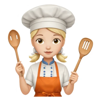 Girl cat cooking fish sticker