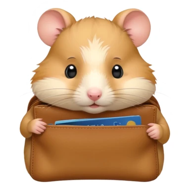 cartoon-style hamster melancholy expression opening his wallet to showcase nothing sticker