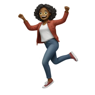 girl dancing wildly sticker