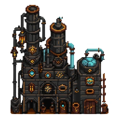 World of Warcraft steampunk factory with fantasy creatures sticker