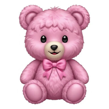 Aesthetic pink teddy with bow sticker